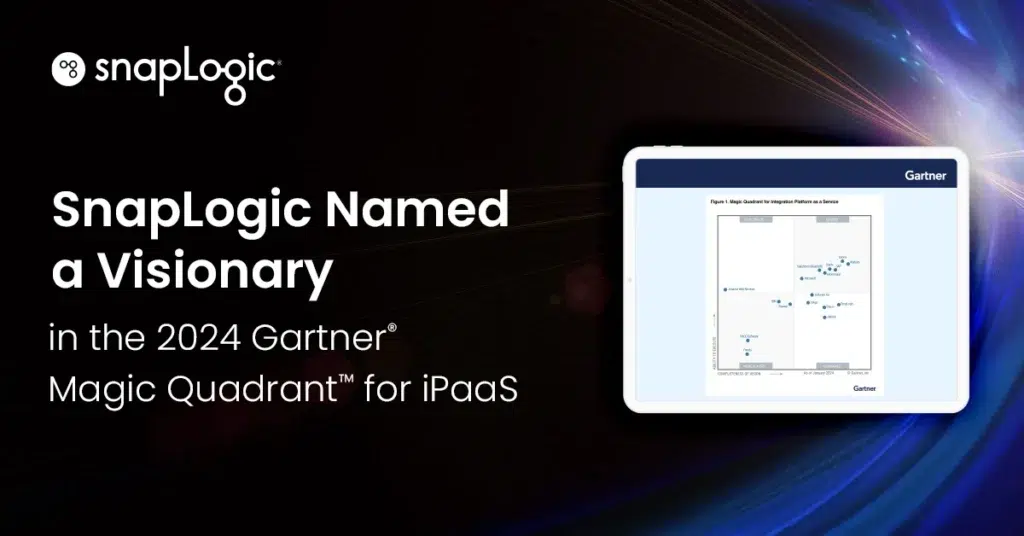 SnapLogic wird als Visionär im Gartner Magic Quadrant 2024 für iPaaS aufgeführt