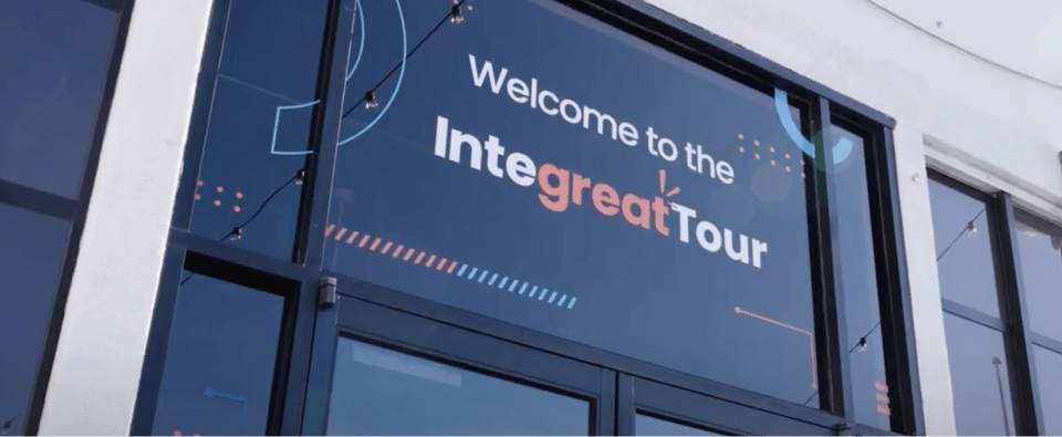 Integreat Tour greeting sign
