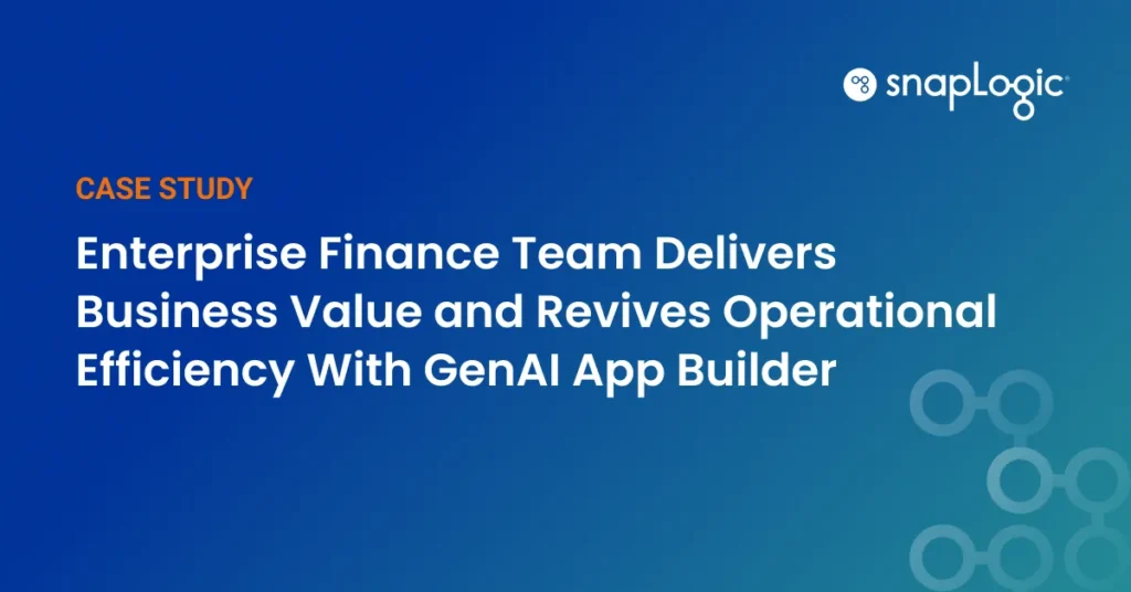 Enterprise Finance Team GenAI App Builder étude de cas fonctionnalité