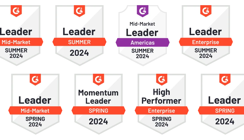 SnapLogic's Spring and Summer 2024 G2 leader badges