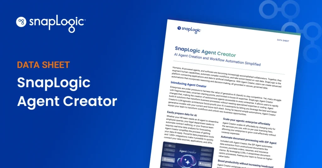 SnapLogic Agent Creator data sheet feature