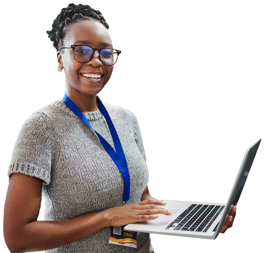 woman in server room